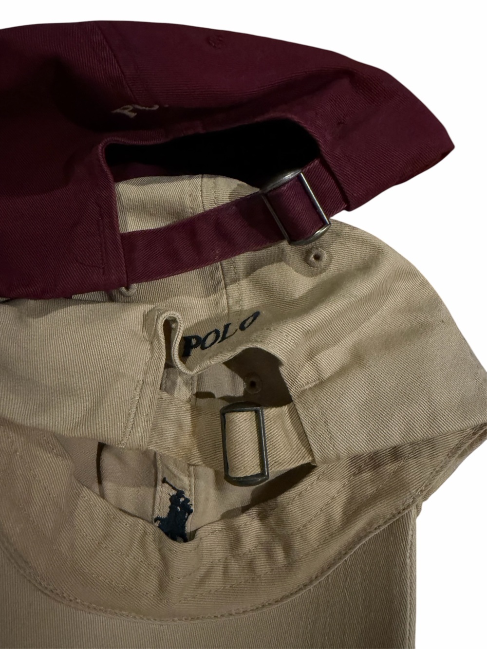 Polo by Ralph Lauren Beige & Burgundy Classic Pony Baseball Caps — Two-Pack - Picture 5 of 5